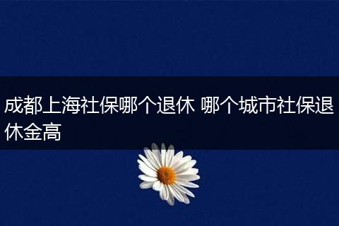 成都上海社保哪个退休 哪个城市社保退休金高