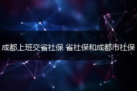 成都上班交省社保 省社保和成都市社保