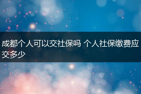 成都个人可以交社保吗 个人社保缴费应交多少