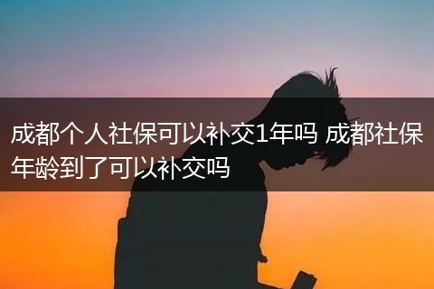 成都个人社保可以补交1年吗 成都社保年龄到了可以补交吗