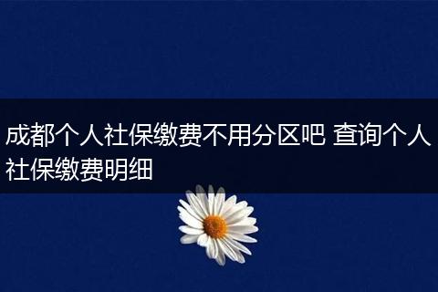 成都个人社保缴费不用分区吧 查询个人社保缴费明细