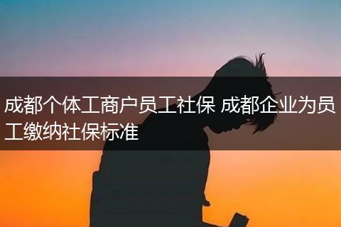 成都个体工商户员工社保 成都企业为员工缴纳社保标准