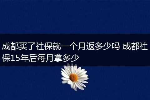 成都买了社保就一个月返多少吗 成都社保15年后每月拿多少