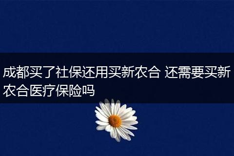 成都买了社保还用买新农合 还需要买新农合医疗保险吗