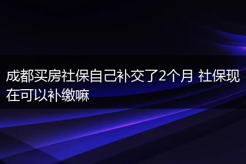 成都买房社保自己补交了2个月 社保现在可以补缴嘛