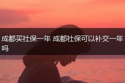 成都买社保一年 成都社保可以补交一年吗