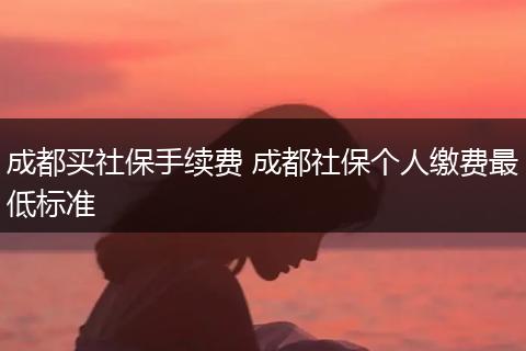 成都买社保手续费 成都社保个人缴费最低标准