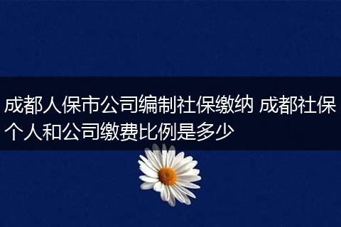 成都人保市公司编制社保缴纳 成都社保个人和公司缴费比例是多少