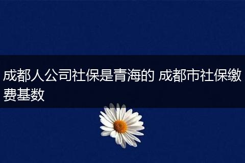 成都人公司社保是青海的 成都市社保缴费基数