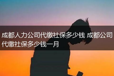 成都人力公司代缴社保多少钱 成都公司代缴社保多少钱一月