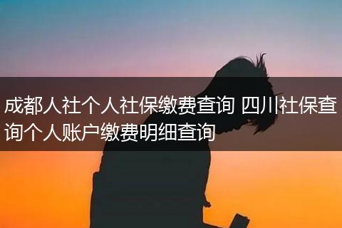 成都人社个人社保缴费查询 四川社保查询个人账户缴费明细查询