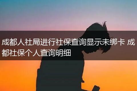成都人社局进行社保查询显示未绑卡 成都社保个人查询明细