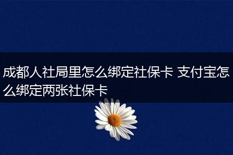 成都人社局里怎么绑定社保卡 支付宝怎么绑定两张社保卡