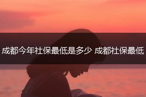 成都今年社保最低是多少 成都社保最低