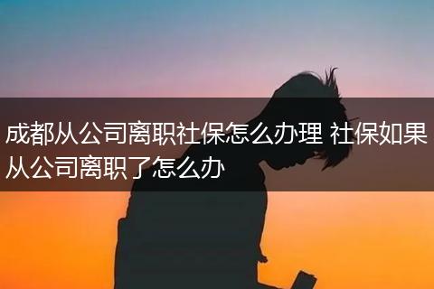 成都从公司离职社保怎么办理 社保如果从公司离职了怎么办