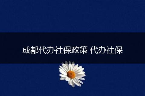 成都代办社保政策 代办社保