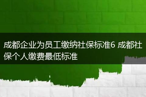 成都企业为员工缴纳社保标准6 成都社保个人缴费最低标准