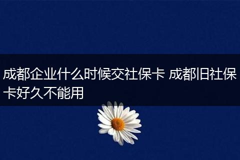 成都企业什么时候交社保卡 成都旧社保卡好久不能用