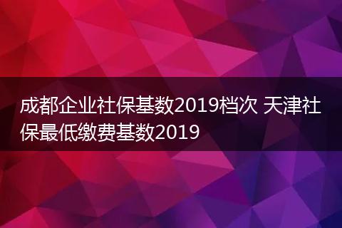 成都企业社保基数2019档次 天津社保最低缴费基数2019