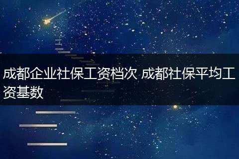成都企业社保工资档次 成都社保平均工资基数