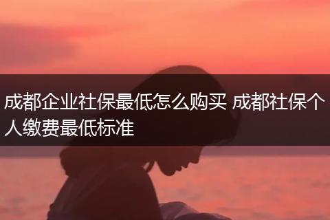 成都企业社保最低怎么购买 成都社保个人缴费最低标准