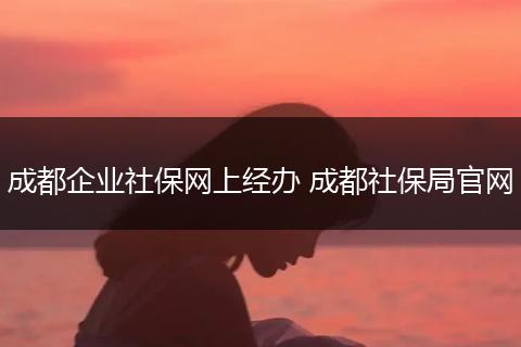 成都企业社保网上经办 成都社保局官网