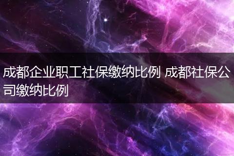 成都企业职工社保缴纳比例 成都社保公司缴纳比例
