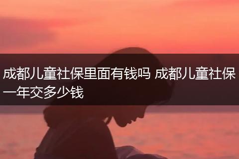 成都儿童社保里面有钱吗 成都儿童社保一年交多少钱