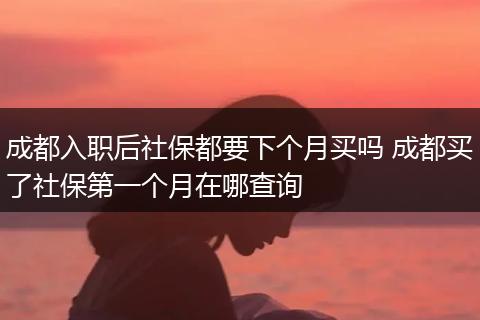 成都入职后社保都要下个月买吗 成都买了社保第一个月在哪查询