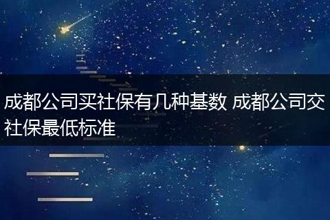 成都公司买社保有几种基数 成都公司交社保最低标准