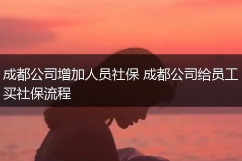 成都公司增加人员社保 成都公司给员工买社保流程