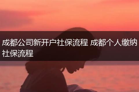 成都公司新开户社保流程 成都个人缴纳社保流程