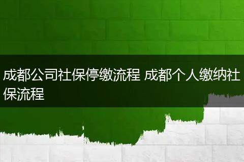 成都公司社保停缴流程 成都个人缴纳社保流程