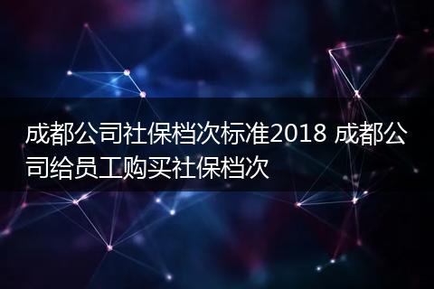 成都公司社保档次标准2018 成都公司给员工购买社保档次