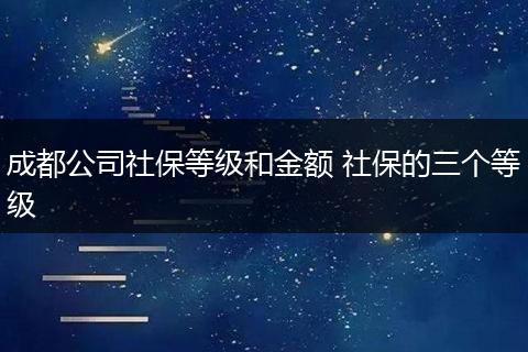 成都公司社保等级和金额 社保的三个等级