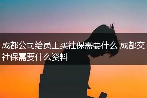成都公司给员工买社保需要什么 成都交社保需要什么资料