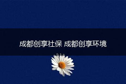 成都创享社保 成都创享环境