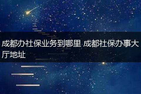 成都办社保业务到哪里 成都社保办事大厅地址