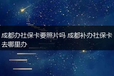 成都办社保卡要照片吗 成都补办社保卡去哪里办