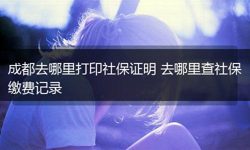 成都去哪里打印社保证明 去哪里查社保缴费记录