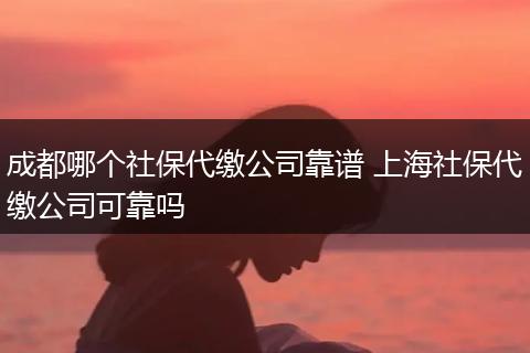 成都哪个社保代缴公司靠谱 上海社保代缴公司可靠吗
