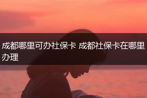 成都哪里可办社保卡 成都社保卡在哪里办理