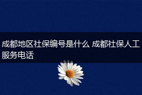 成都地区社保编号是什么 成都社保人工服务电话