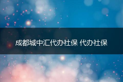 成都城中汇代办社保 代办社保