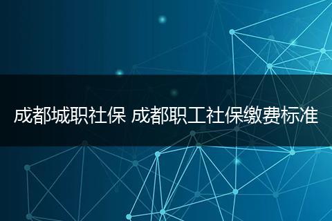 成都城职社保 成都职工社保缴费标准