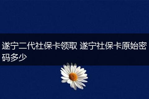遂宁二代社保卡领取 遂宁社保卡原始密码多少