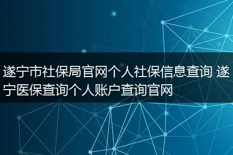 遂宁市社保局官网个人社保信息查询 遂宁医保查询个人账户查询官网