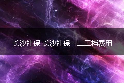 长沙社保 长沙社保一二三档费用