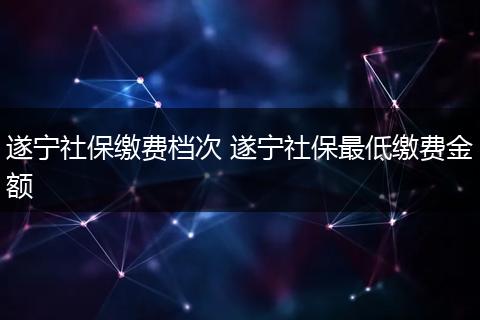 遂宁社保缴费档次 遂宁社保最低缴费金额