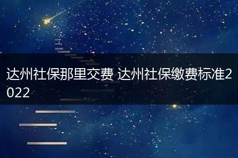 达州社保那里交费 达州社保缴费标准2022